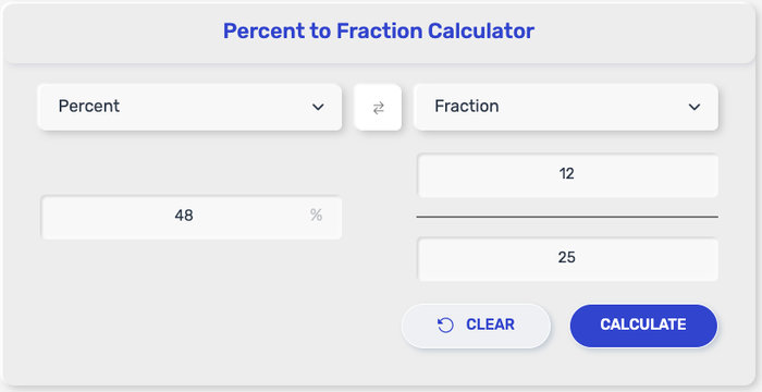Percent to Fraction Calculator