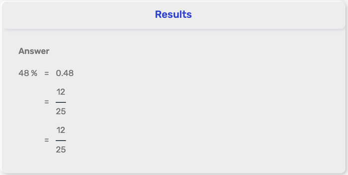 Percent to Fraction Calculator